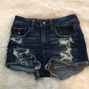 High waisted blue American Eagle shorts!